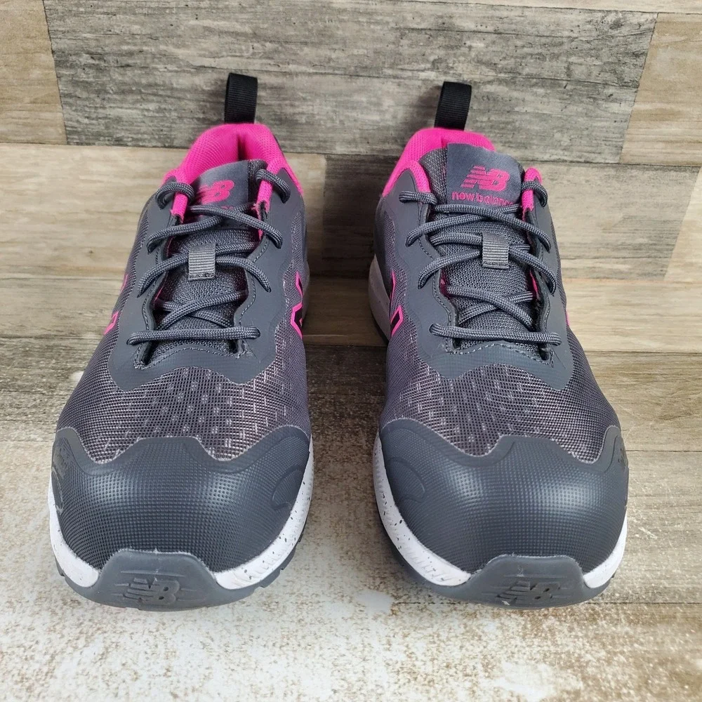 New Balance Safety Logic Womens Work Shoes Sz 8 B Grey/Pink Lace Up Sneakers